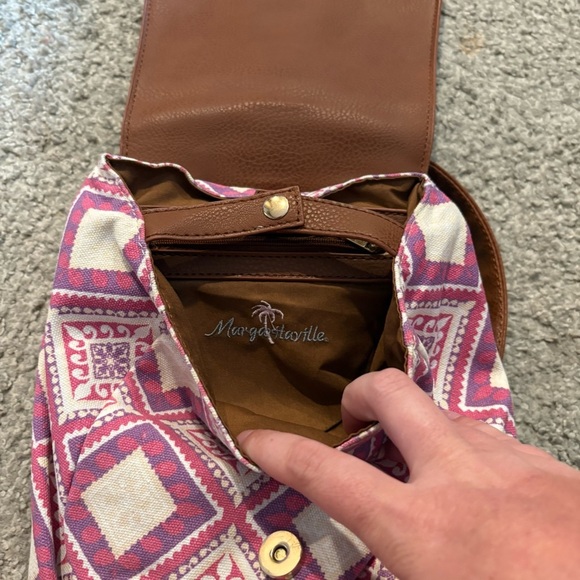 Margaritaville Brown and Pink Backpack Aztec Print Book Bag Boho - Picture 6 of 6